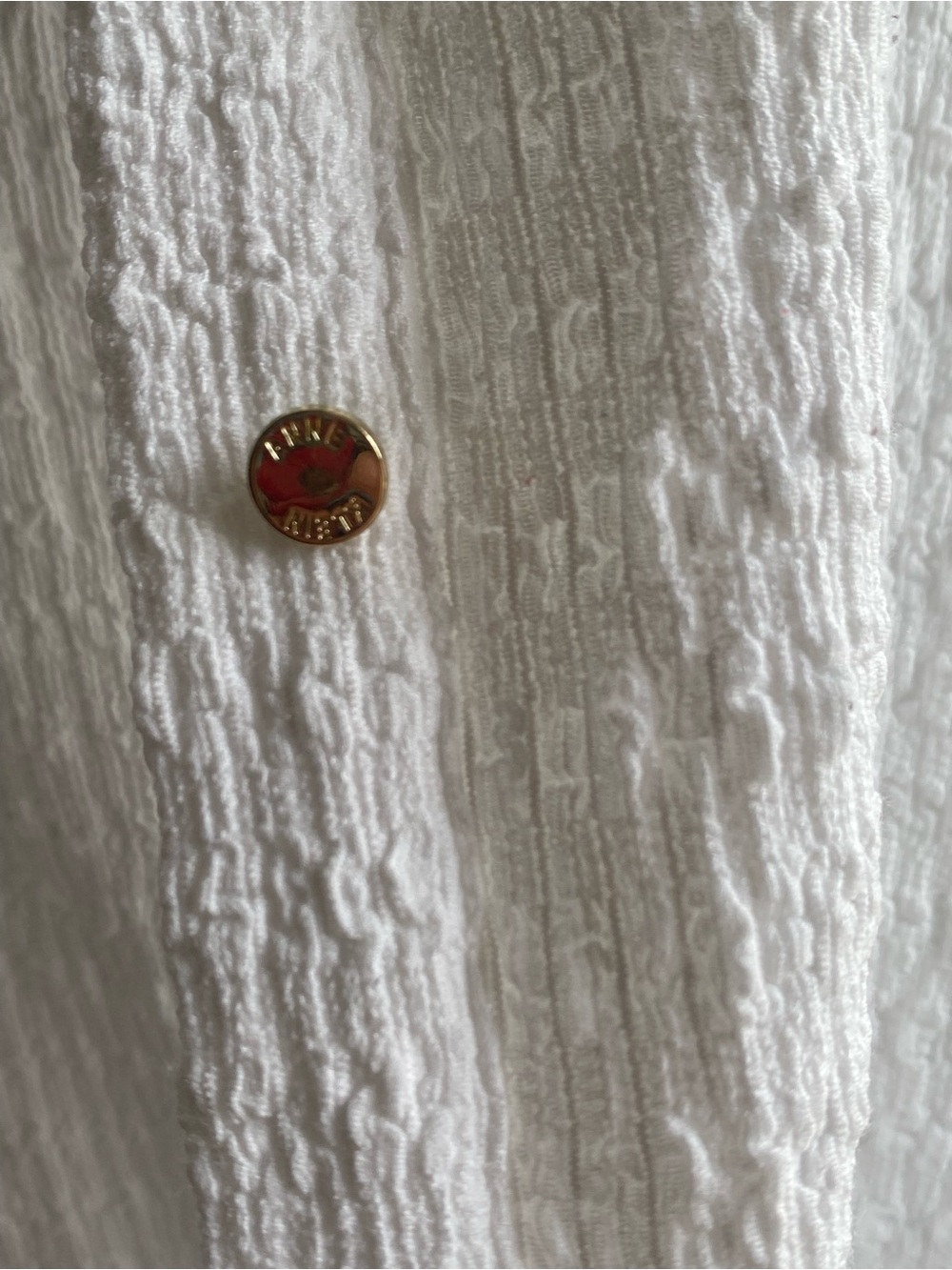 Anne Klein White Textured Button-Front Shirt - Picture 3 of 5